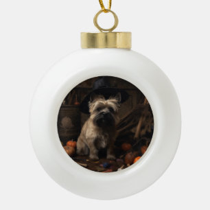 Cairn Terrier Pompoenen Halloween Griezelen Keramische Bal Ornament