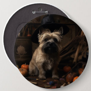 Cairn Terrier Pompoenen Halloween Griezelen  Ronde Button 6,0 Cm