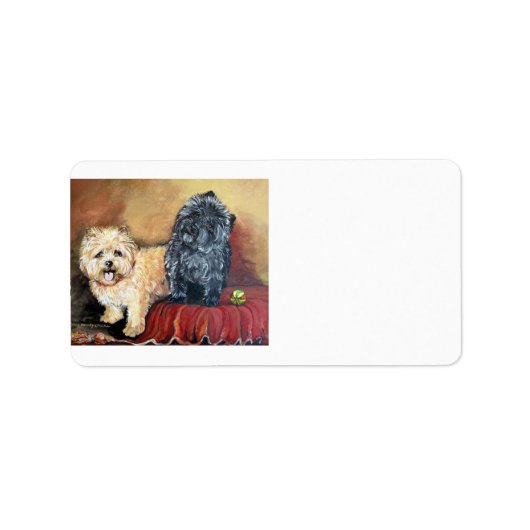 Cairn Terrier Portrait Etiket (Voorkant)