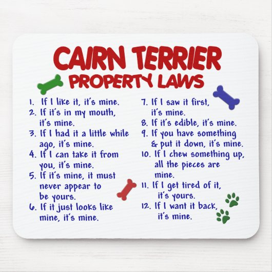 CAIRN TERRIER Property Laws 2 Muismat (Voorkant)