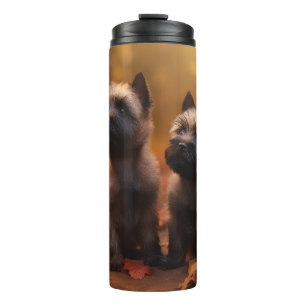 Cairn Terrier Pup Autumn Delight Pumpkin  Thermosbeker