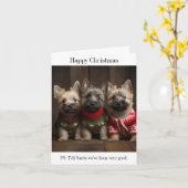 Cairn Terrier Puppies Kerst Kaart (Gele Bloem)