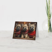 Cairn Terrier Puppies Kerst Kaart (Voorkant)