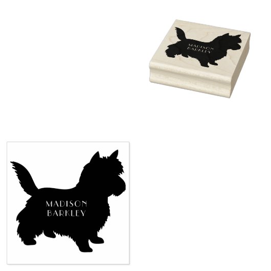 Cairn Terrier Puppy Dog Rubberstempel (Gestempeld)