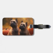 Cairn Terrier Puppy Herfst Delight Pompoen Bagagelabel (Achterkant horizontaal)