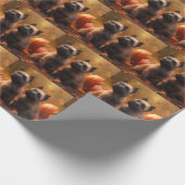 Cairn Terrier Puppy Herfst Delight Pompoen Cadeaupapier (Hoek)