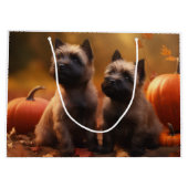 Cairn Terrier Puppy Herfst Delight Pompoen Groot Cadeauzakje (Achterkant)