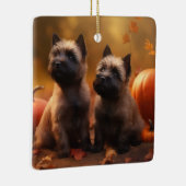 Cairn Terrier Puppy Herfst Delight Pompoen Keramisch Ornament (Rechts)