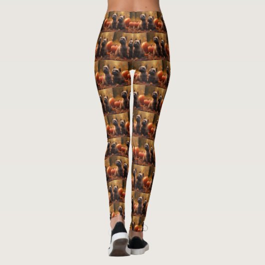 Cairn Terrier Puppy Herfst Delight Pompoen Leggings (Achterkant)