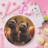 Cairn Terrier Puppy Herfst Delight Pompoen Papieren Bordje (Feest)