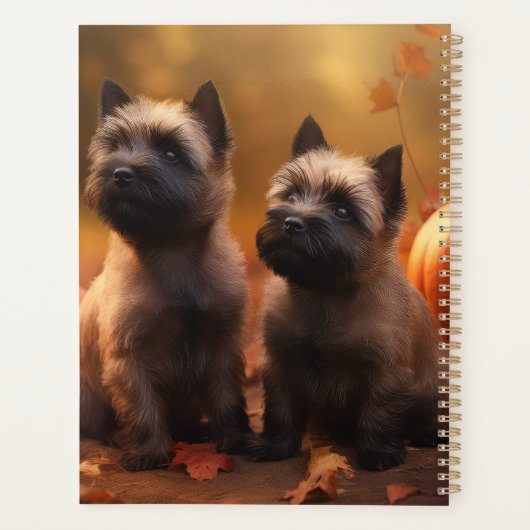 Cairn Terrier Puppy Herfst Delight Pompoen Planner (Achterkant)