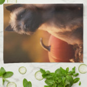 Cairn Terrier Puppy Herfst Delight Pompoen Theedoek (Gevouwen)