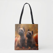 Cairn Terrier Puppy Herfst Delight Pompoen Tote Bag (Voorkant)