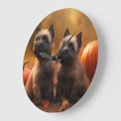 Cairn Terrier Puppy Herfstvreugde Pompoen Grote Klok (Hoek)