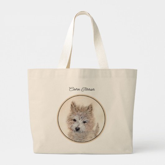 Cairn Terrier Puppy Schilderen Schattigee Originel Grote Tote Bag (Achterkant)