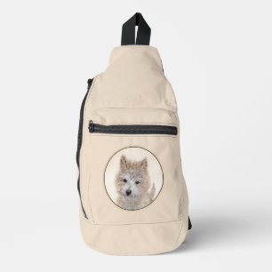 Cairn Terrier Puppy Schilderij Mooie Originele Hon Sling Bag