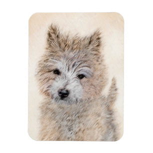 Cairn Terrier Puppy Schilderij - Originele Honden  Magneet