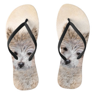 Cairn Terrier Puppy Schilderij - Originele Honden  Teenslippers
