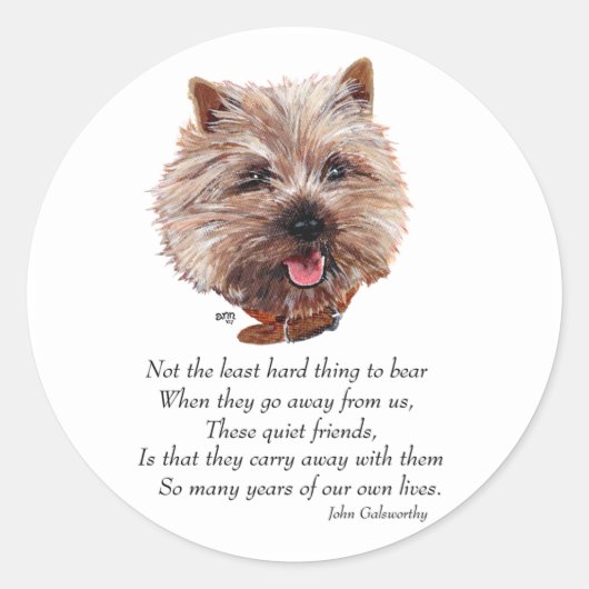 Cairn Terrier Regenboogbrug Ronde Sticker (Voorkant)