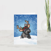 Cairn Terrier Reindeer Kerstmis Kaart (Voorkant)