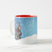 Cairn Terrier Rendier Kerstmis Tweekleurige Koffiemok (Voorkant links)