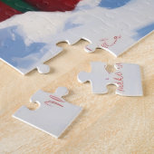 Cairn Terrier Rent in de Sneeuw met Kerstmuts Legpuzzel (Zijkant)