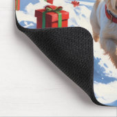 Cairn Terrier Rent in de Sneeuw met Kerstmuts Muismat (Hoek)