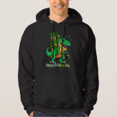 Cairn Terrier Riding Dinosaur Patricks Day Shamroc Hoodie (Voorkant)