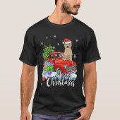Cairn Terrier Riding Red Truck Merry Kerstmis Xma T-shirt (Voorkant)
