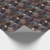 Cairn Terrier Rijden Motorfiets Halloween Eng Cadeaupapier (Hoek)