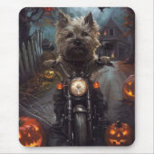 Cairn Terrier Rijden Motorfiets Halloween Eng Muismat (Voorkant)