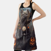 Cairn Terrier Rijden Motorfiets Halloween Eng Schort (Insitu)