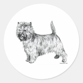 Cairn Terrier Ronde Sticker