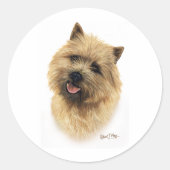 Cairn Terrier Ronde Sticker (Voorkant)