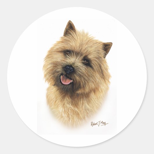 Cairn Terrier Ronde Sticker (Voorkant)
