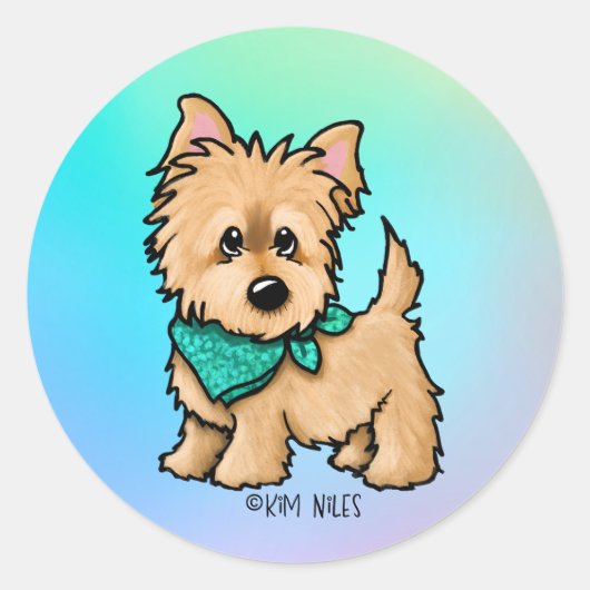 Cairn Terrier Ronde Sticker (Voorkant)