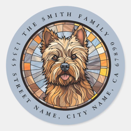 Cairn Terrier Ronde Stickers (Voorkant)