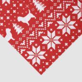 Cairn Terrier Silhouetten Kerstpatroon Rood Tissuepapier (Detail)