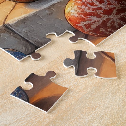 Cairn Terrier Sitting Fireplace Christmas Lights Legpuzzel (Zijkant)