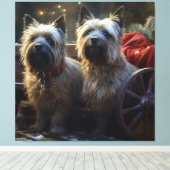Cairn Terrier Sneeuw Slede Kerst Decoratie (Insitu (Houten vloer))