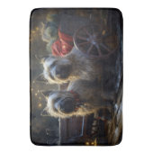 Cairn Terrier Sneeuw Slede Kerst Decoratie Badmat (Voorkant Verticaal)