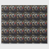 Cairn Terrier Sneeuw Slede Kerst Decoratie Cadeaupapier (Vlak)