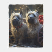 Cairn Terrier Sneeuw Slede Kerst Decoratie  Fleece Deken (Voorkant)