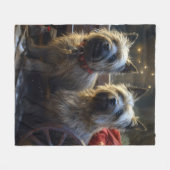 Cairn Terrier Sneeuw Slede Kerst Decoratie  Fleece Deken (Voorkant (Horizontaal))