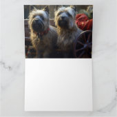 Cairn Terrier Sneeuw Slede Kerst Decoratie Kaart (Binnen)