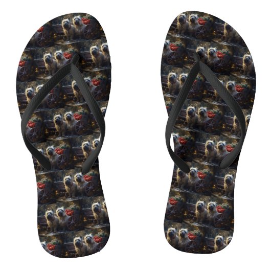 Cairn Terrier Sneeuw Slede Kerst Decoratie Teenslippers (Voetbed)