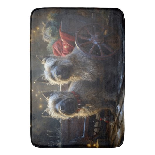 Cairn Terrier Snowy Sleigh Kerst Decor Badmat (Voorkant Verticaal)