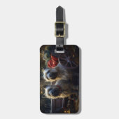 Cairn Terrier Snowy Sleigh Kerst Decor Bagagelabel (Voorkant verticaal)