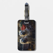 Cairn Terrier Snowy Sleigh Kerst Decor Bagagelabel (Achterkant verticaal)