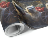 Cairn Terrier Snowy Sleigh Kerst Decor Cadeaupapier (Rol Hoek)